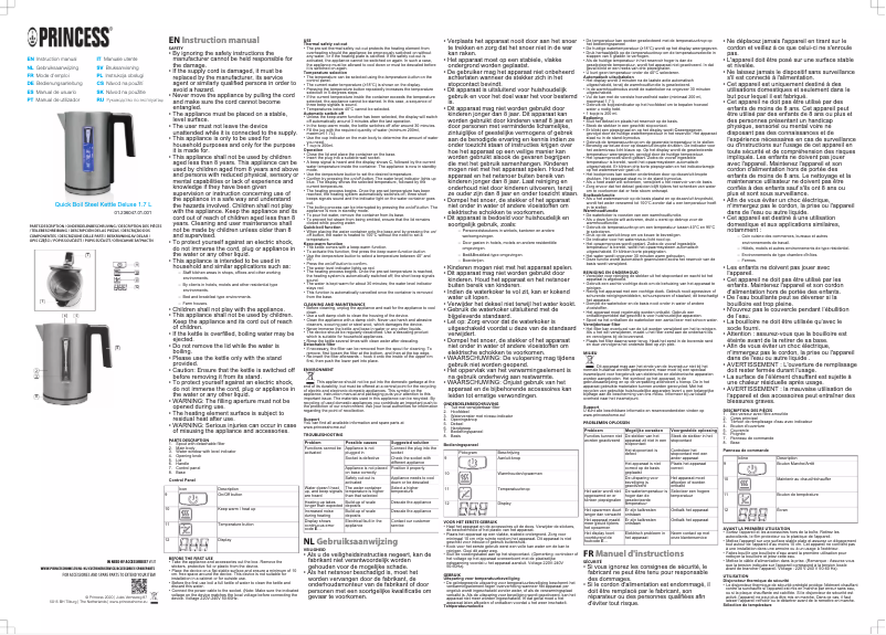 Page n°1 - Manuel utilisateur Princess Quick Boil 236047