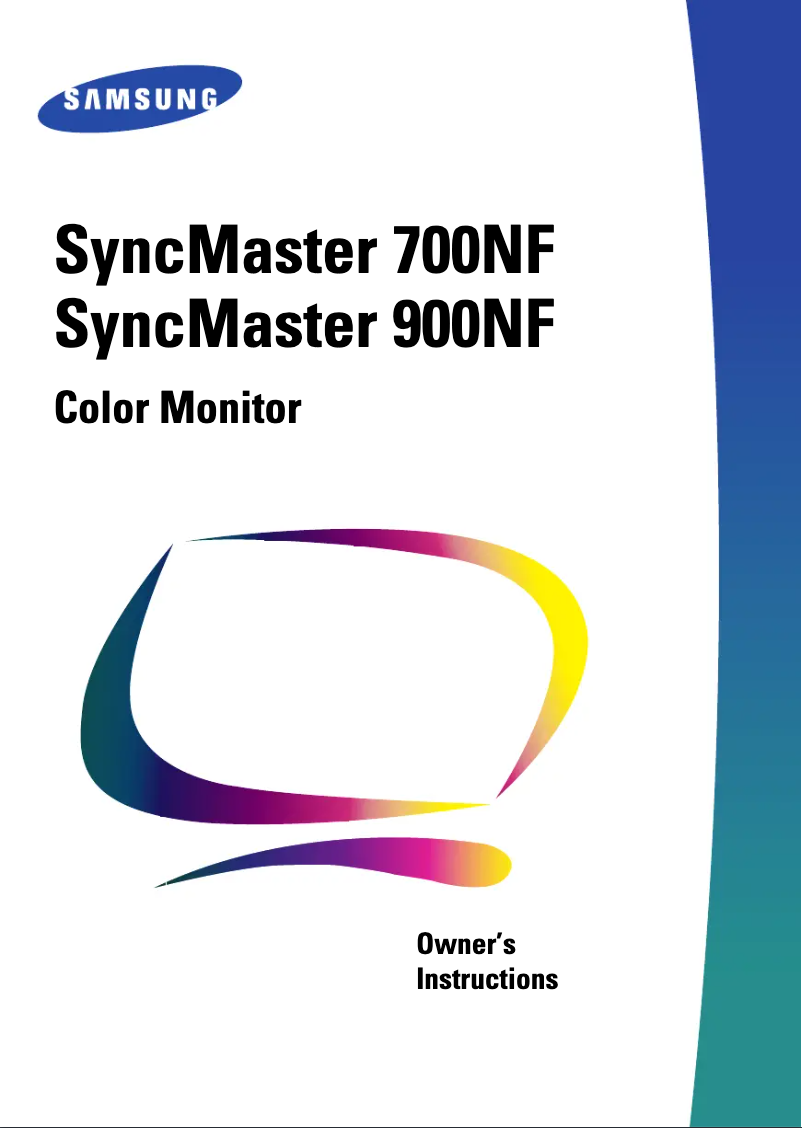 Page 1 de la notice Manuel utilisateur Samsung SyncMaster 700NF