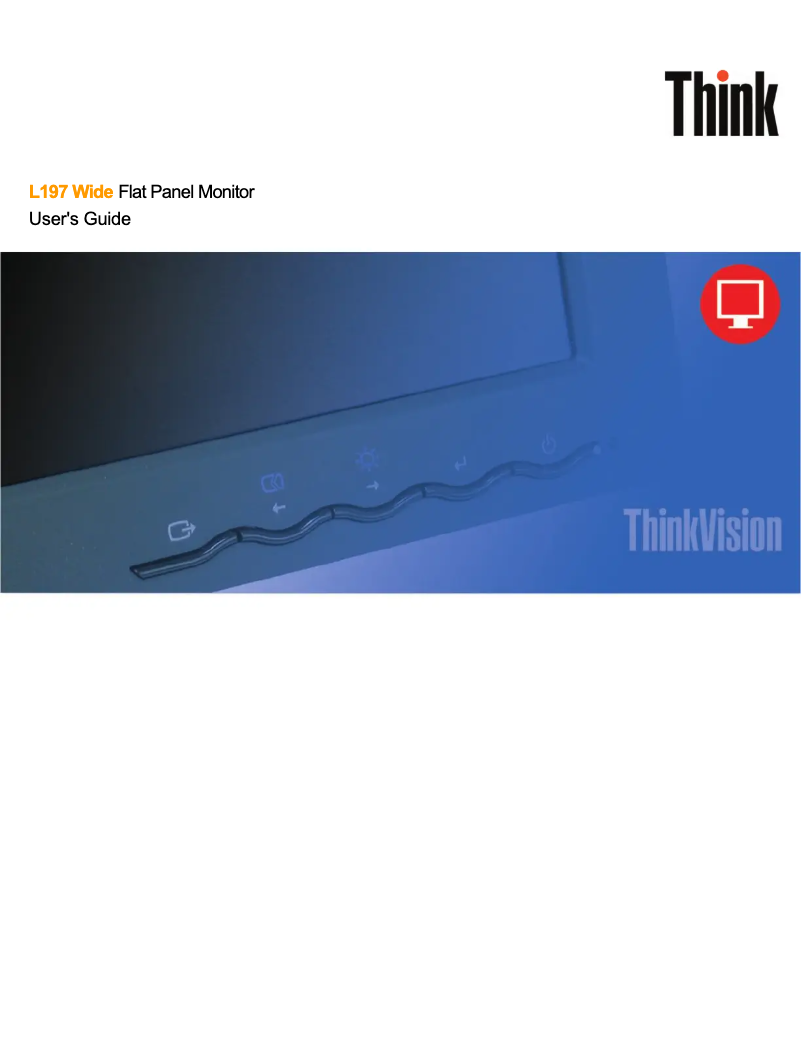 Page n°1 - Manuel utilisateur Lenovo ThinkVision L197