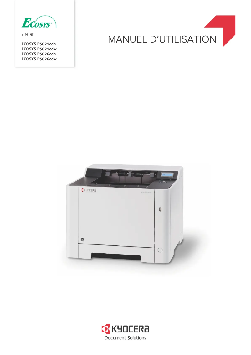Page 1 de la notice Manuel utilisateur Kyocera ECOSYS P5021cdn
