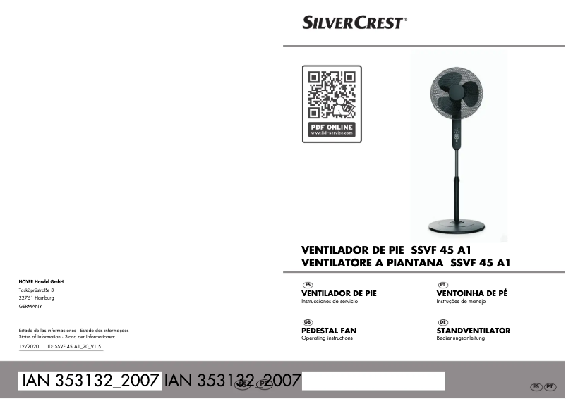 Page 1 de la notice Manuel utilisateur SilverCrest SSVF 45 A1