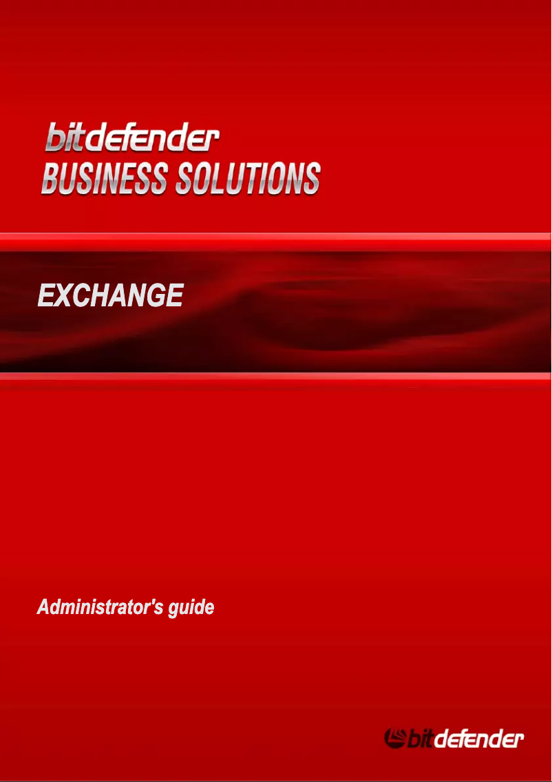Página 1 del manual Manual de usuario Bitdefender Security for Exchange, 500-999u, 1Y