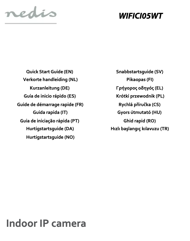 Page n°1 - Manuel utilisateur Nedis WIFICI05WT