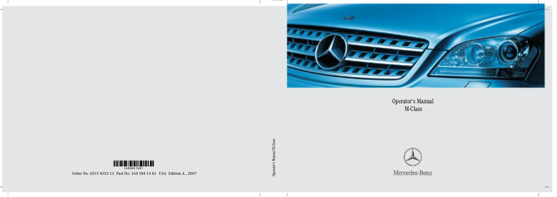Page 1 de la notice Manuel utilisateur Mercedes-Benz M-Class (2007)
