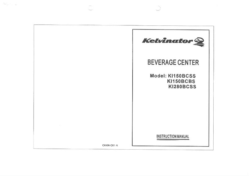 Page n°1 - Manuel utilisateur Kelvinator KI150BCBS