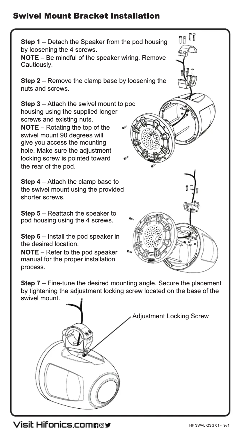 Page 1 de la notice Manuel utilisateur Hifonics SWVL-1B