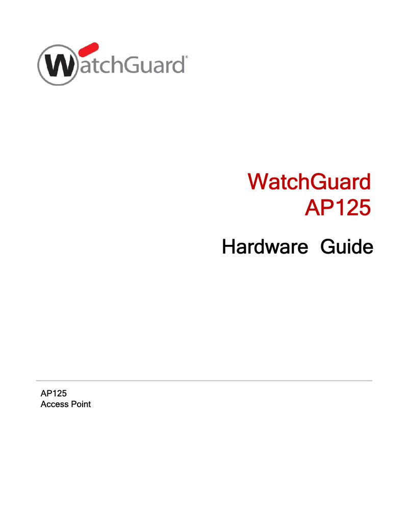 Page 1 de la notice Manuel utilisateur WatchGuard AP125