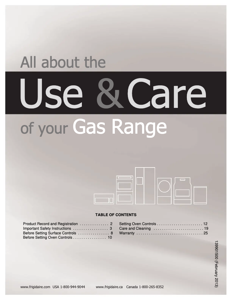 Page 1 de la notice Manuel utilisateur Frigidaire LFGS3025PF