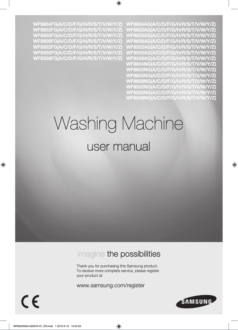 Page n°1 - Manuel utilisateur Samsung WF8502NGS