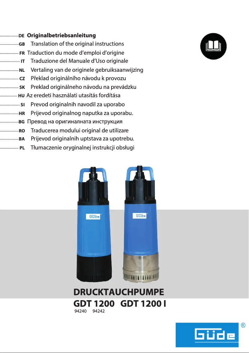 Image de la première page du manuel de l'appareil GDT 1200 I