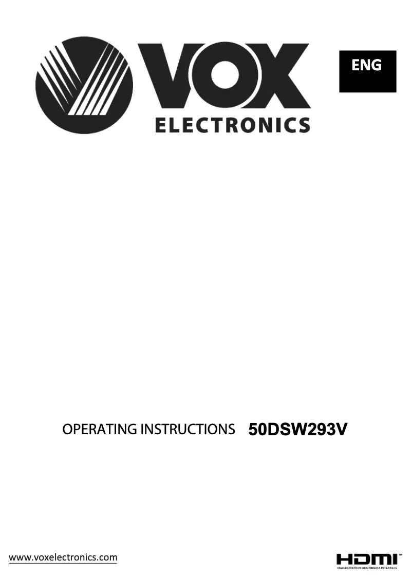 Image de la première page du manuel de l'appareil 50DSW293V