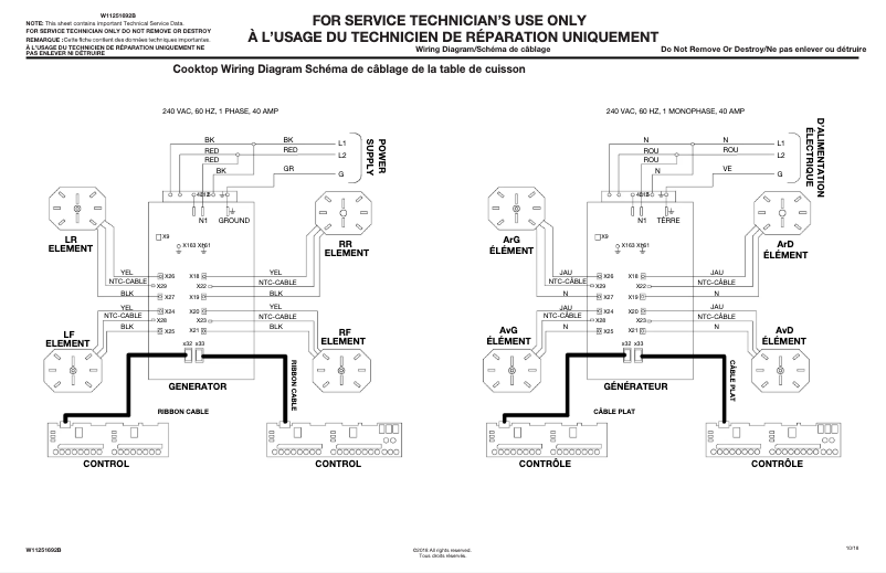Page 1 de la notice Schéma de câblage JennAir JIC4724HS