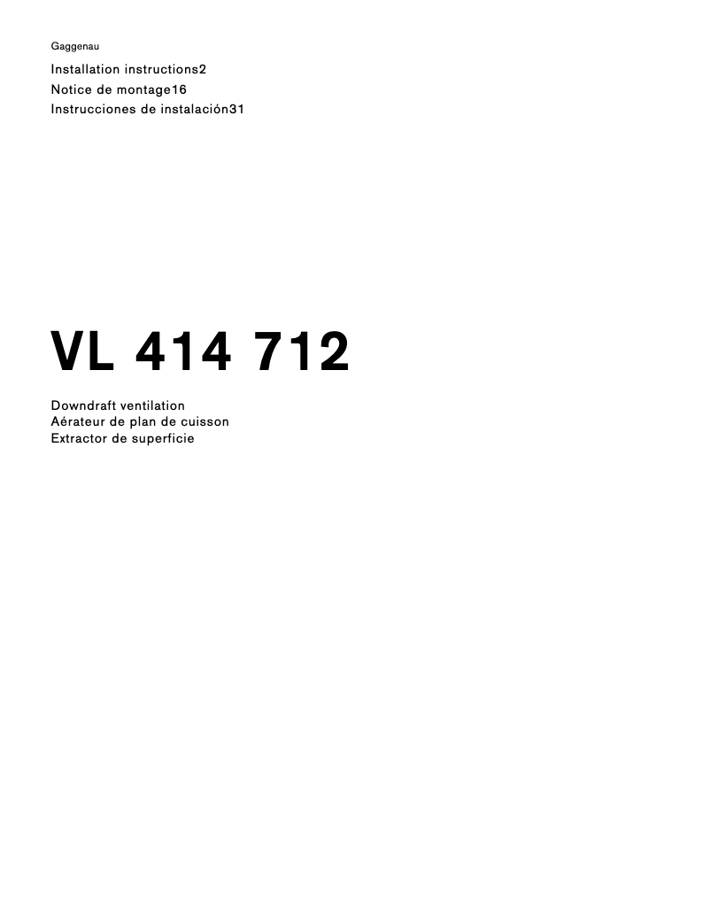 Image de la première page du manuel de l'appareil VL414712