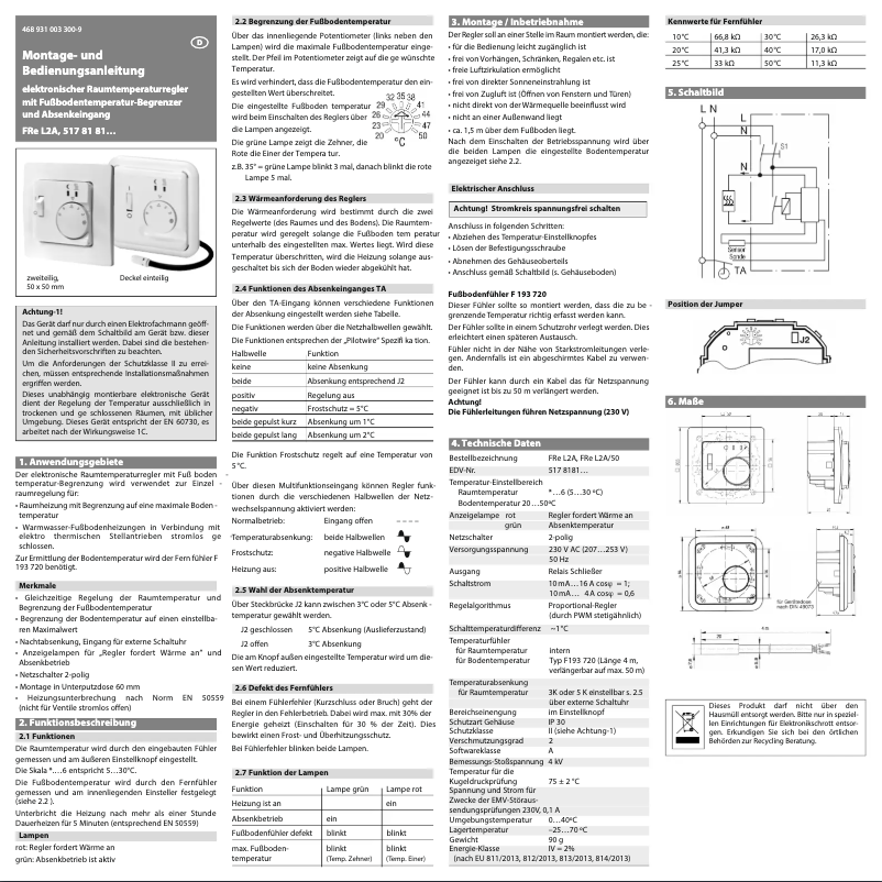 Page 1 de la notice Manuel utilisateur Eberle FRe L2A