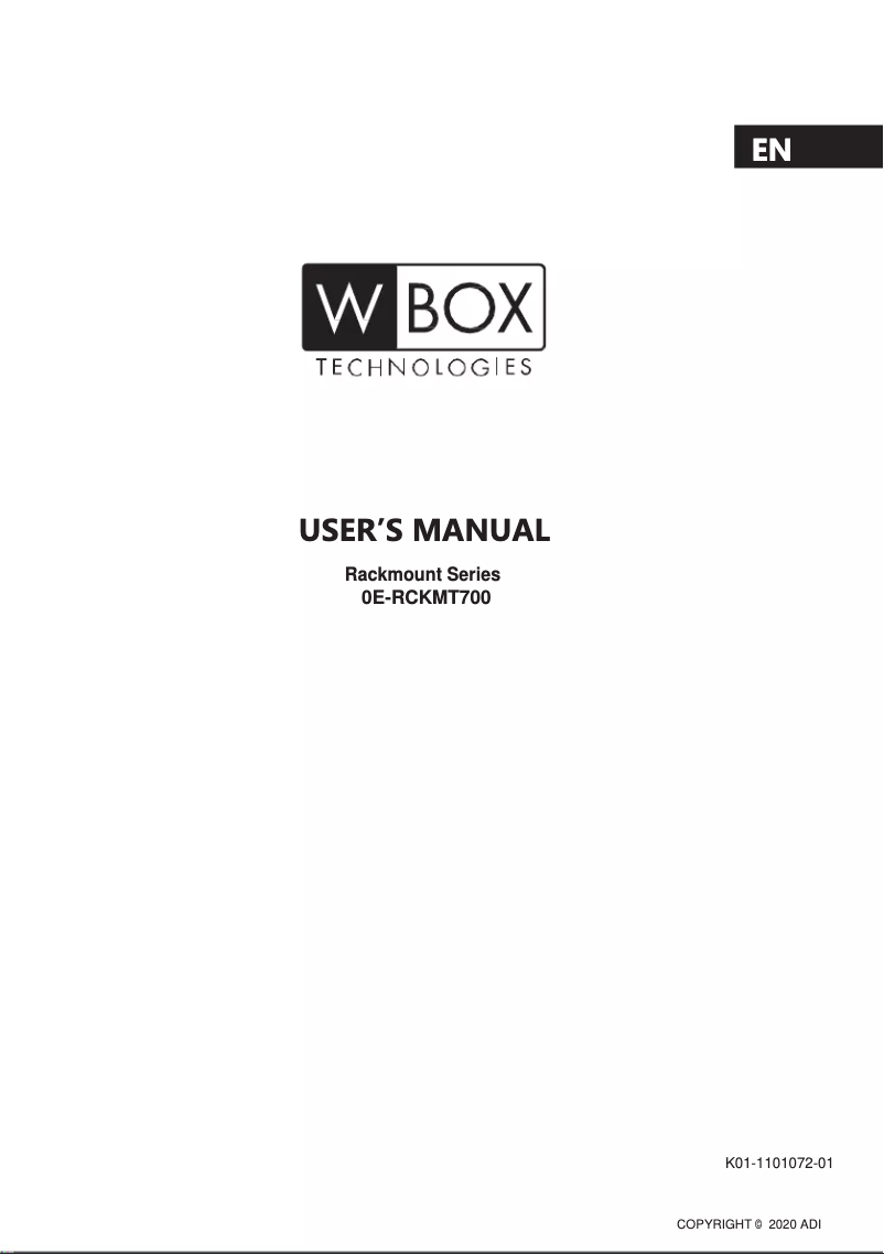 Page 1 de la notice Manuel utilisateur W Box 0E-RCKMT700