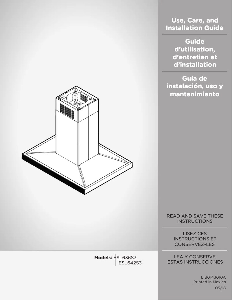Image de la première page du manuel de l'appareil ESL636S3