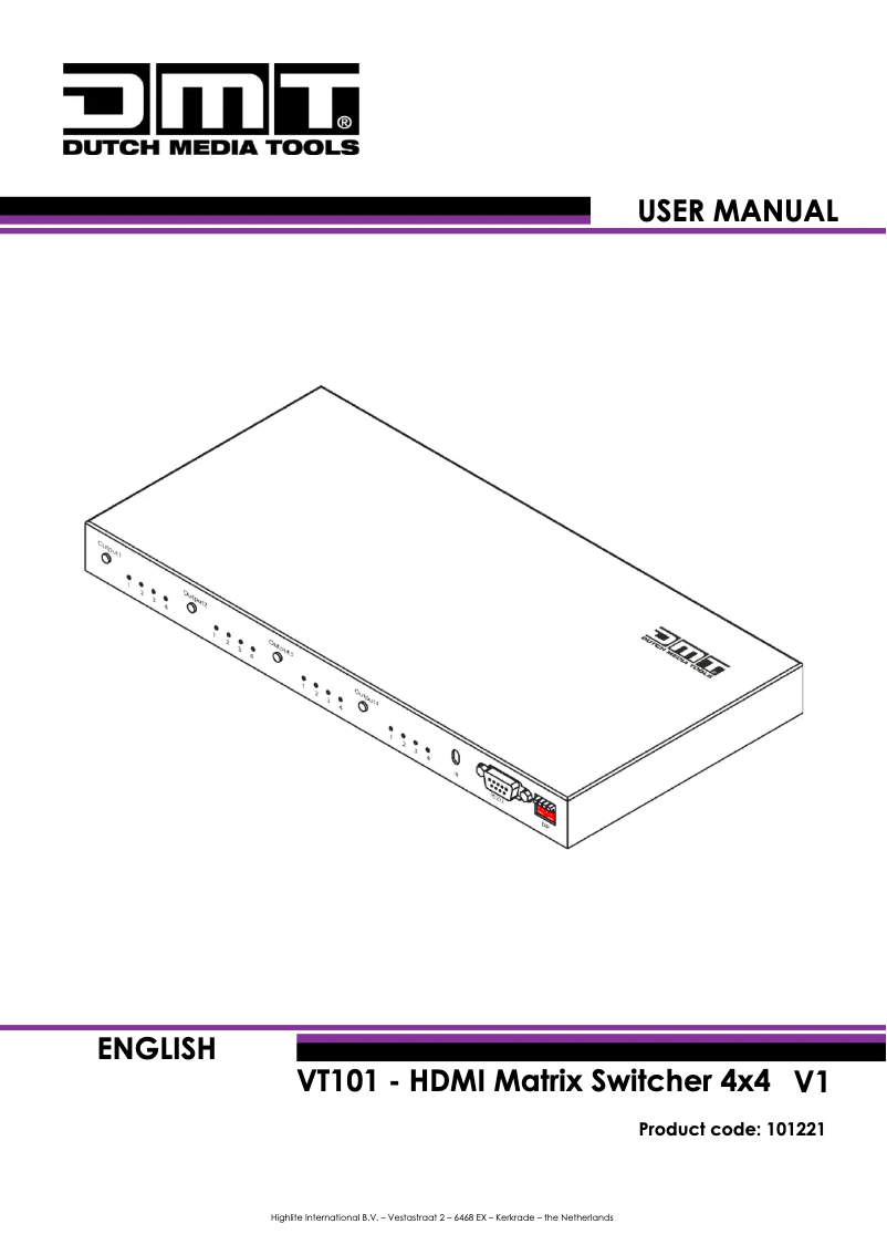Page n°1 - Manuel utilisateur DMT VT101