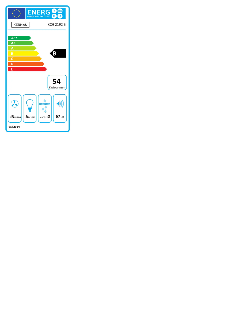 Page 1 de la notice Label énergétique Kernau KCH 2192 B