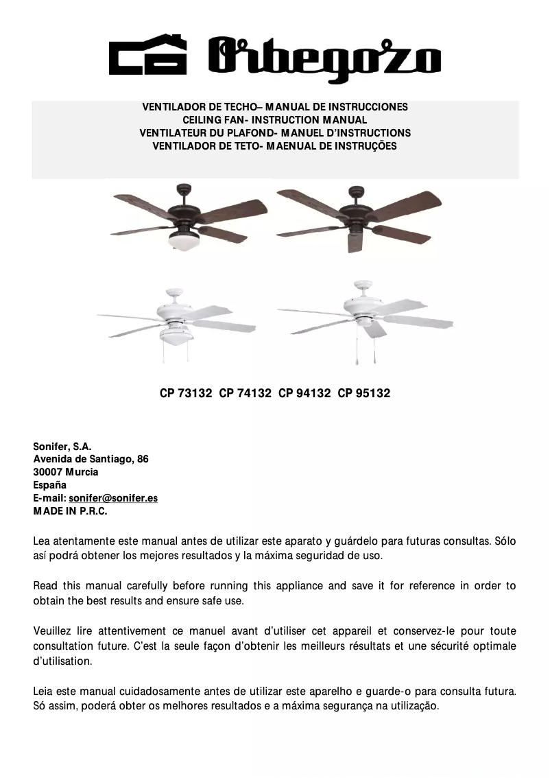 Image de la première page du manuel de l'appareil CP 74132
