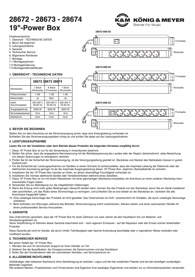 Page 1 de la notice Manuel utilisateur Konig & Meyer Power Box 28673