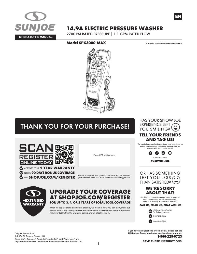 Image de la première page du manuel de l'appareil SPX3000-MAX