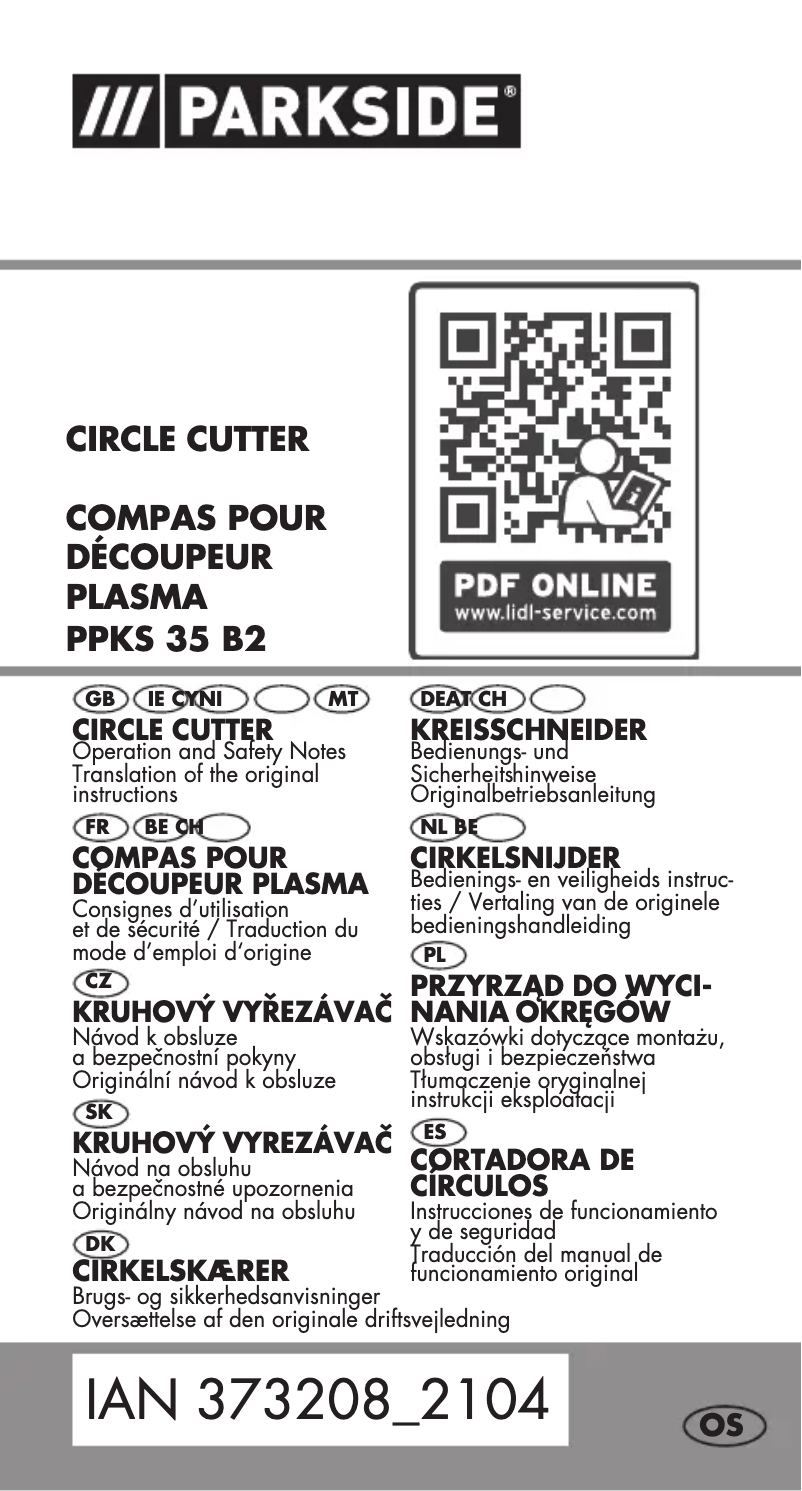 Page 1 de la notice Manuel utilisateur Parkside PPKS 35 B2