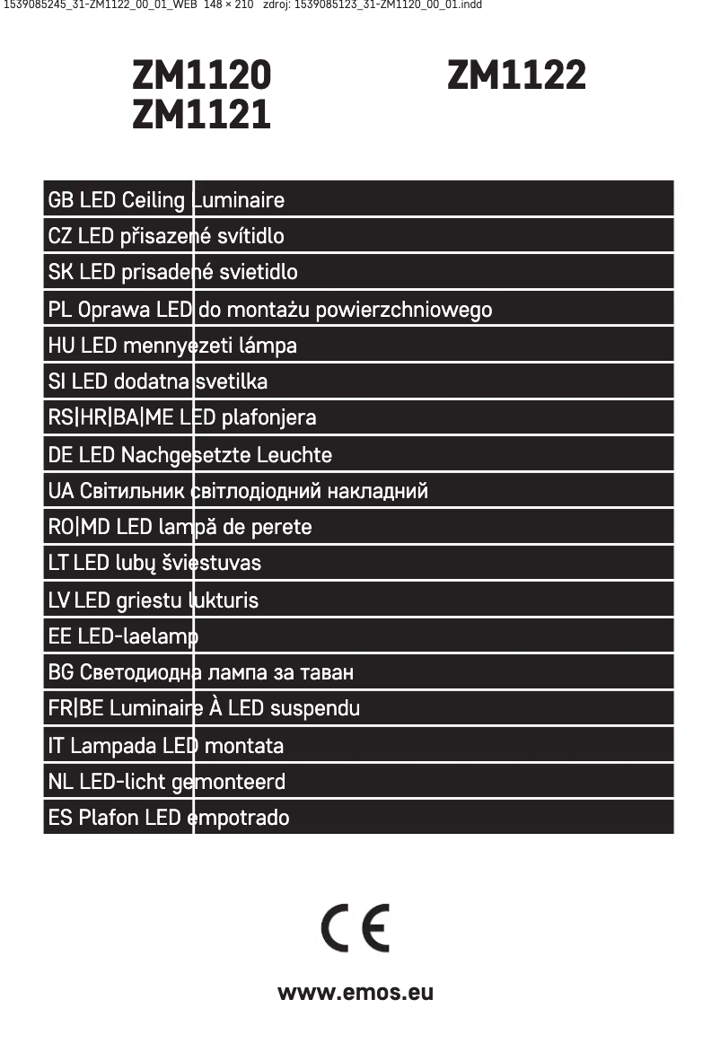 Image de la première page du manuel de l'appareil ZM1122