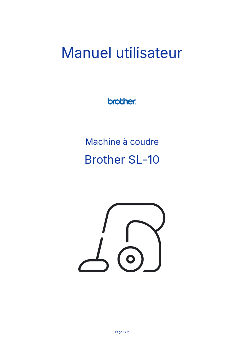 Page n°1 - Manuel utilisateur Brother SL-10