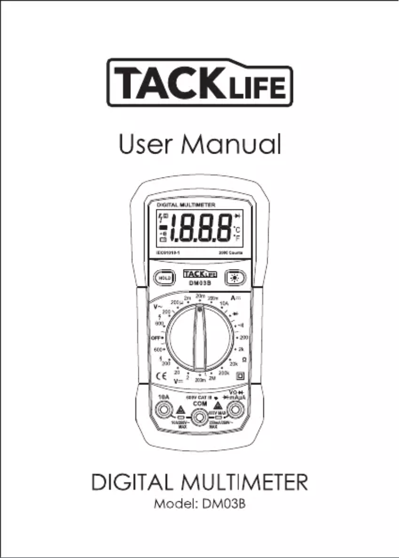 Page n°1 - Manuel utilisateur Tacklife DM03B