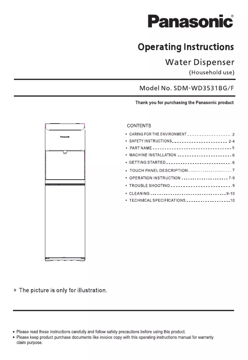 Page 1 de la notice Manuel utilisateur Panasonic SDM-WD3531BG