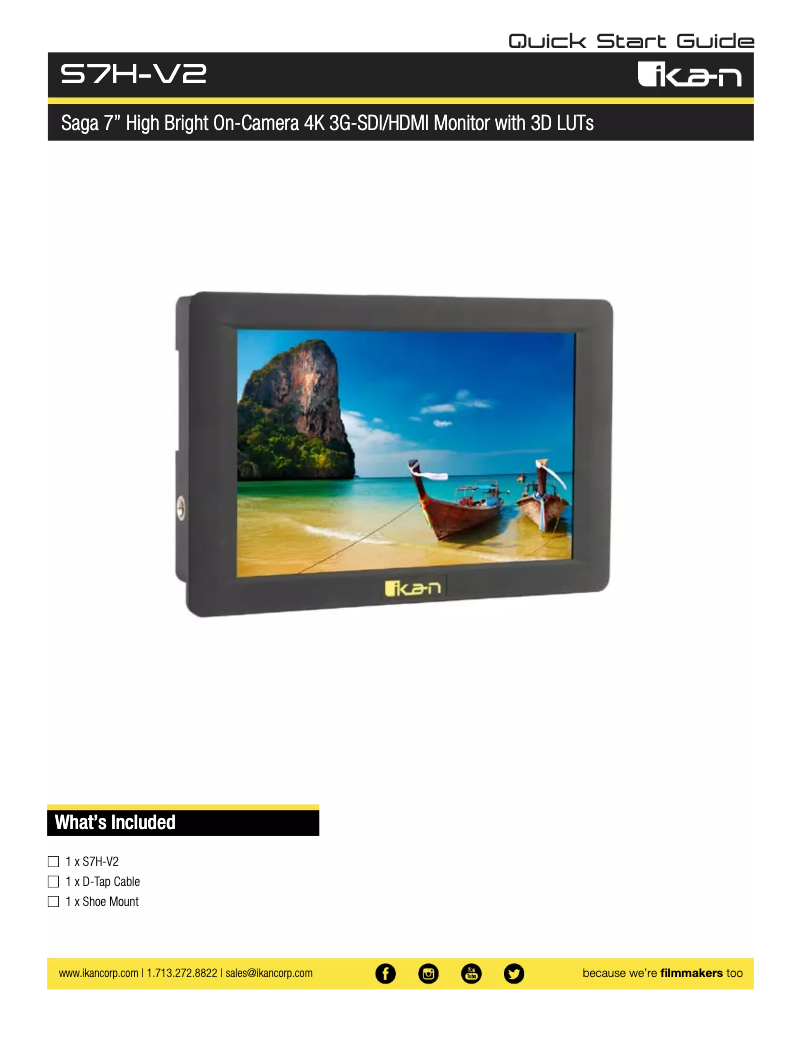 Page 1 de la notice Manuel utilisateur Ikan S7H-V2