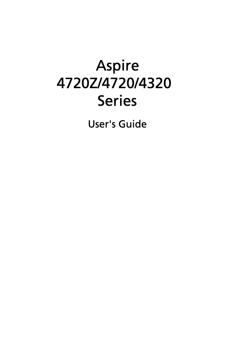 Image de la première page du manuel de l'appareil Aspire 4720