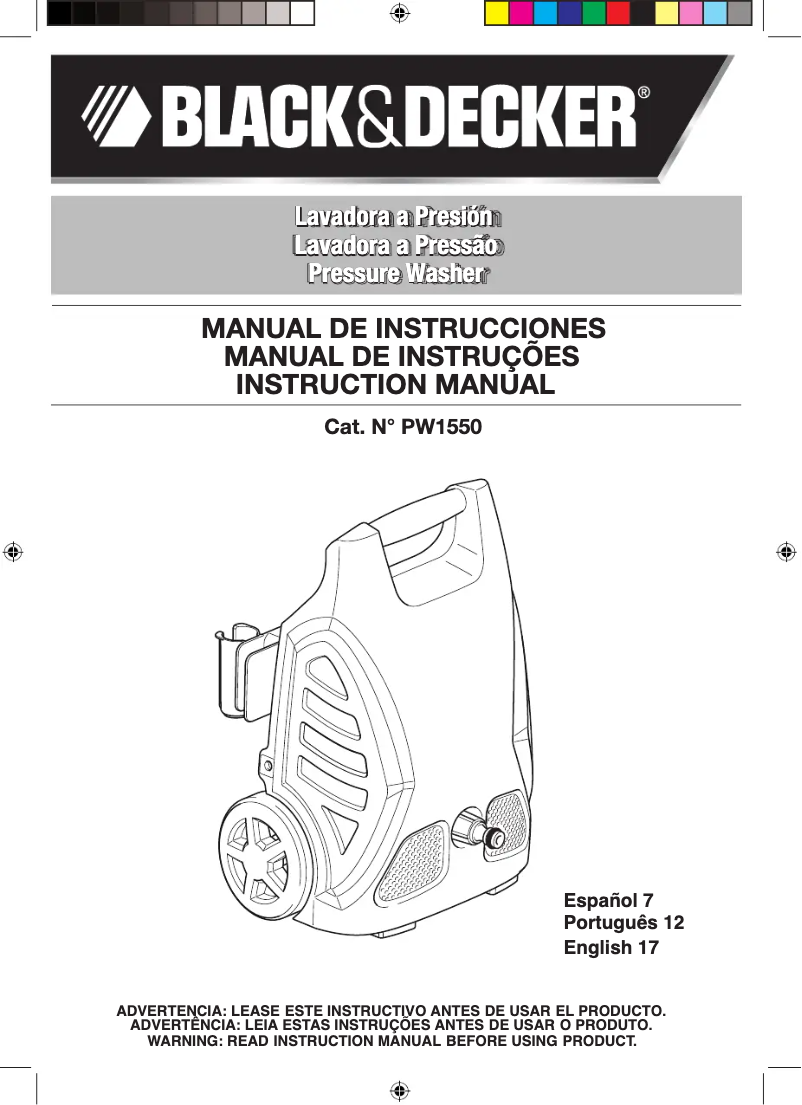 Page 1 de la notice Manuel utilisateur Black & Decker PW1550
