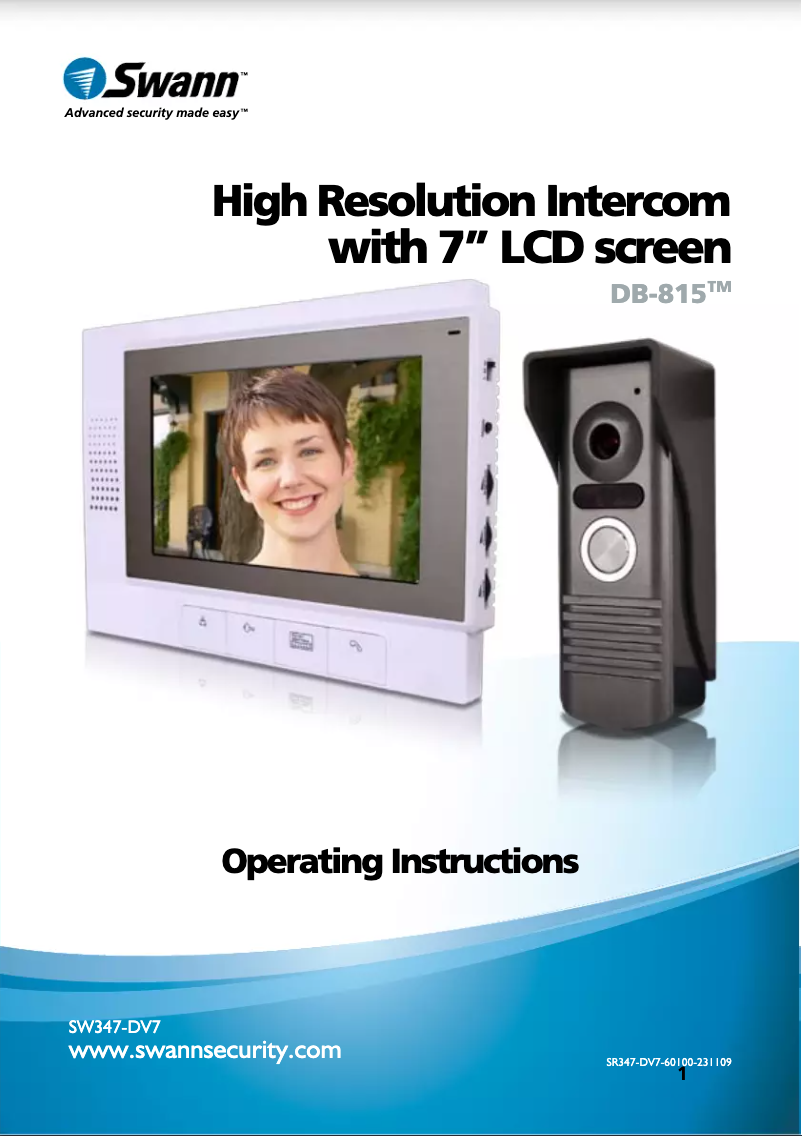 Page 1 de la notice Manuel utilisateur Swann SW347-DV7