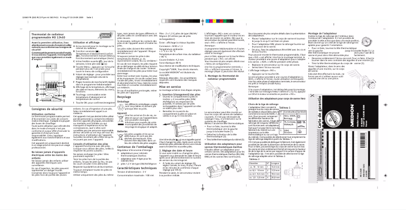 Page n°1 - Manuel utilisateur Lifetec MD 12460