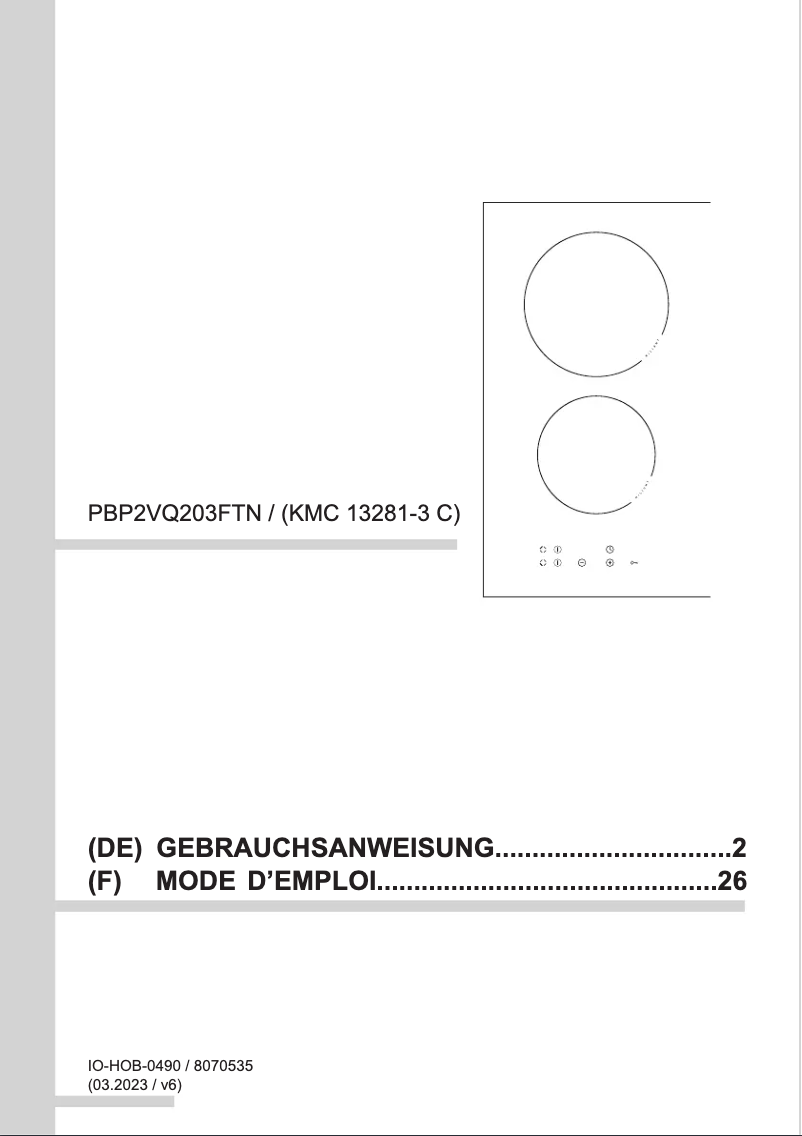 Image de la première page du manuel de l'appareil KMC 13281-3 C