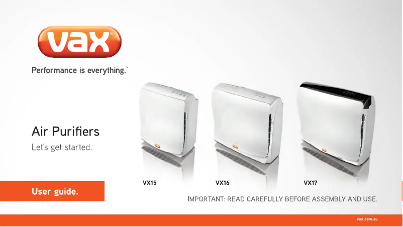 Page 1 de la notice Manuel utilisateur Vax VX16