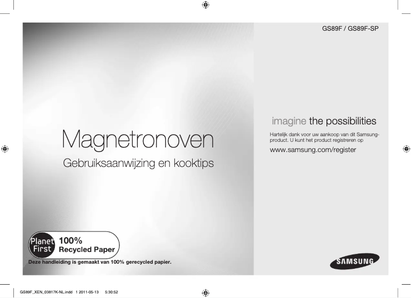 Page 1 de la notice Manuel utilisateur Samsung GS89F-SP