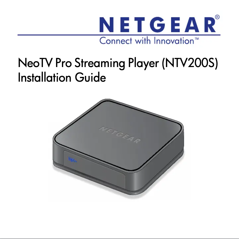 Page 1 de la notice Guide d'installation Netgear NeoTV NTV200S