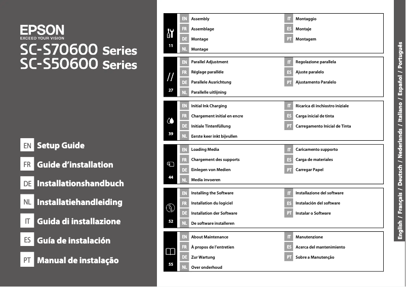 Image de la première page du manuel de l'appareil SureColor SC-S70600