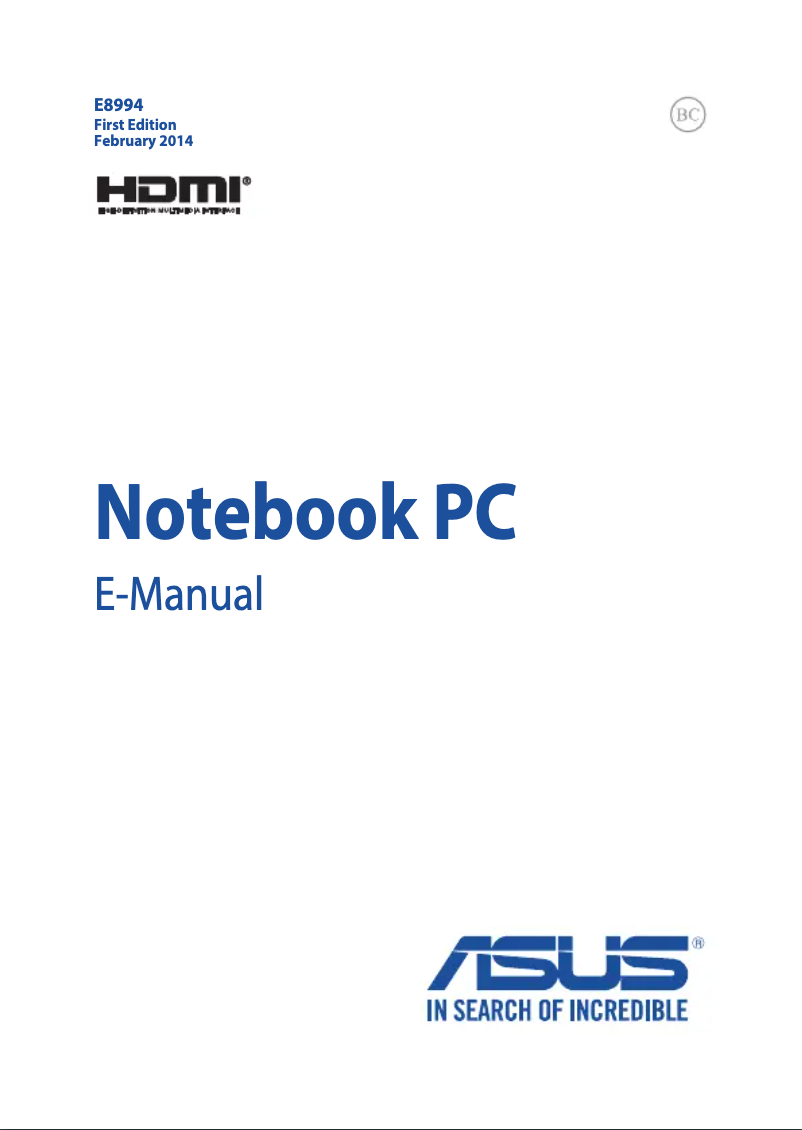 Image de la première page du manuel de l'appareil Zenbook UX303