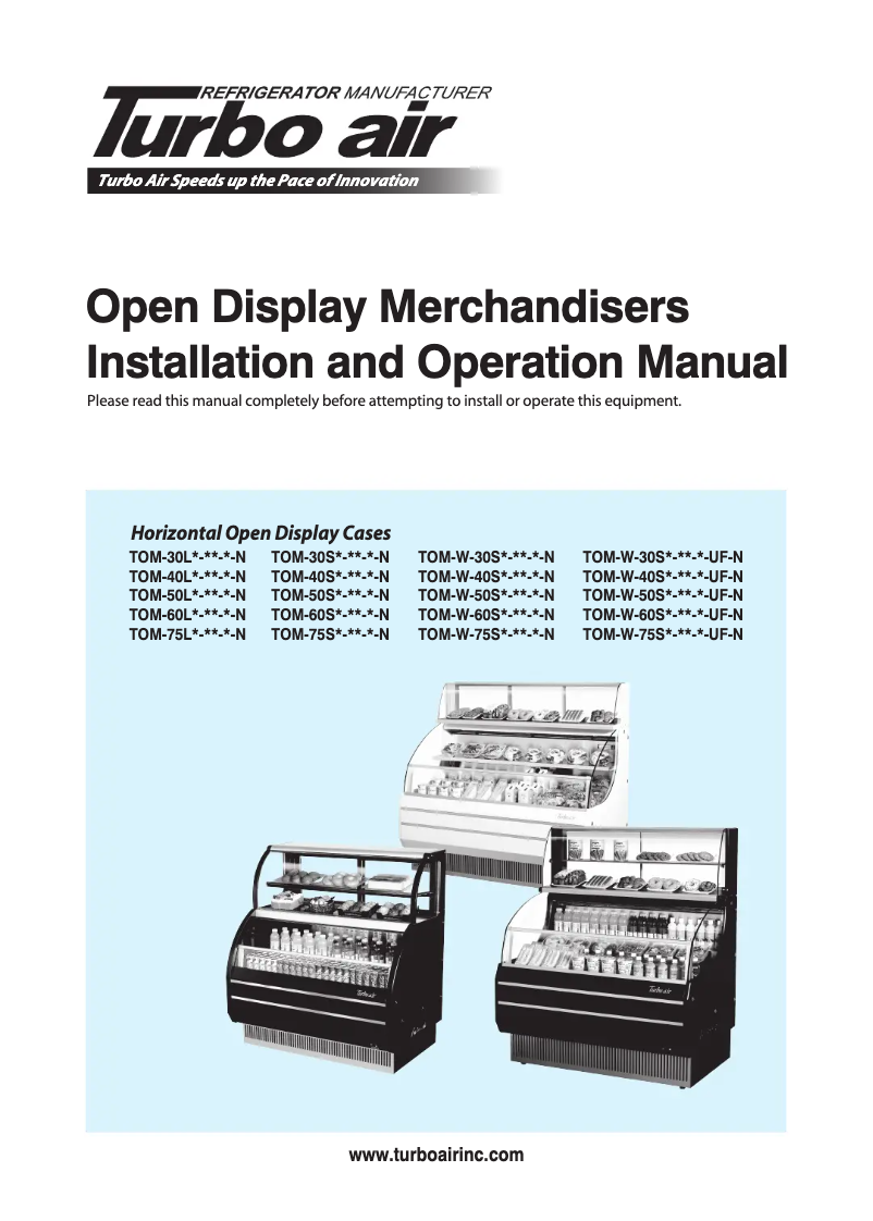 Image de la première page du manuel de l'appareil TOM-W-40SB