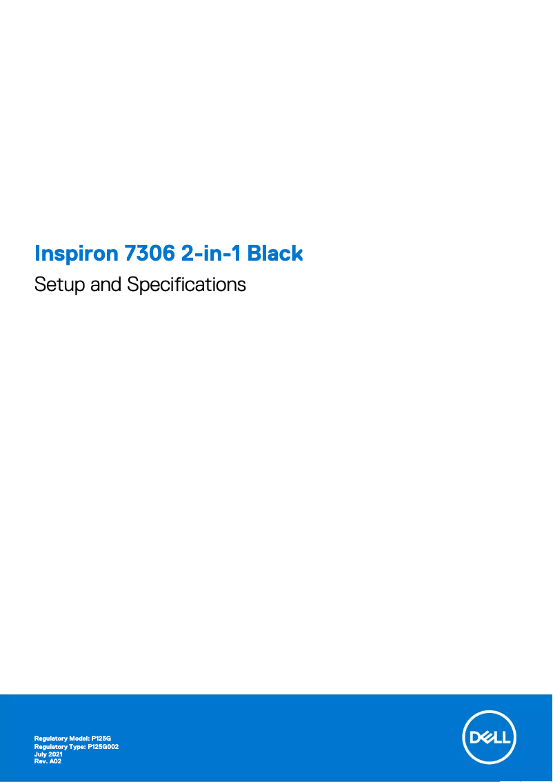 Page 1 de la notice Guide d'installation Dell Inspiron 7306