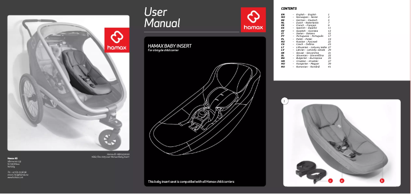 Page 1 de la notice Manuel utilisateur Hamax Baby Insert