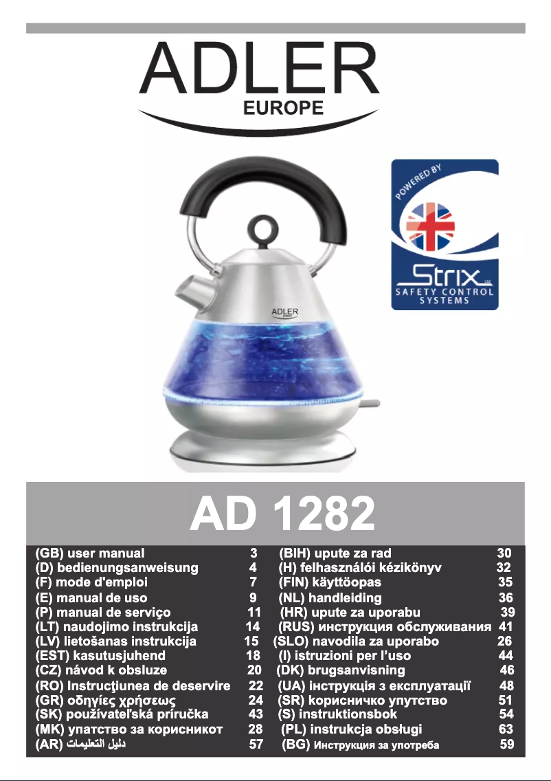 Image de la première page du manuel de l'appareil AD 1282