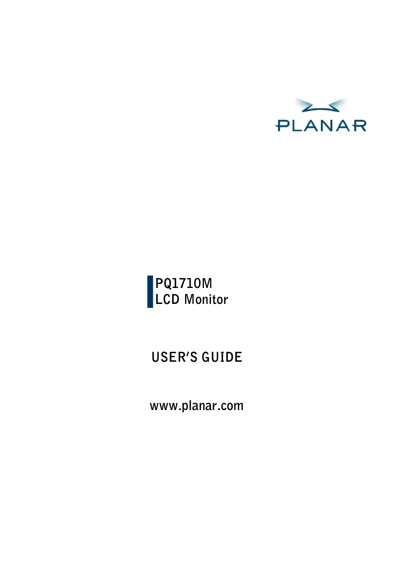 Page n°1 - Manuel utilisateur Planar PQ1710M