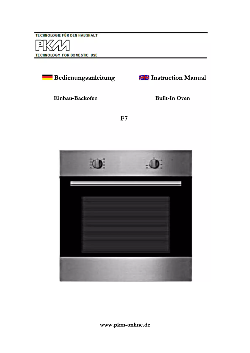 Page n°1 - Manuel utilisateur PKM F7