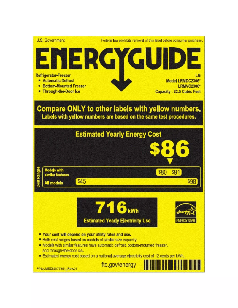 Page n°1 - Label énergétique LG LRMDC2306D