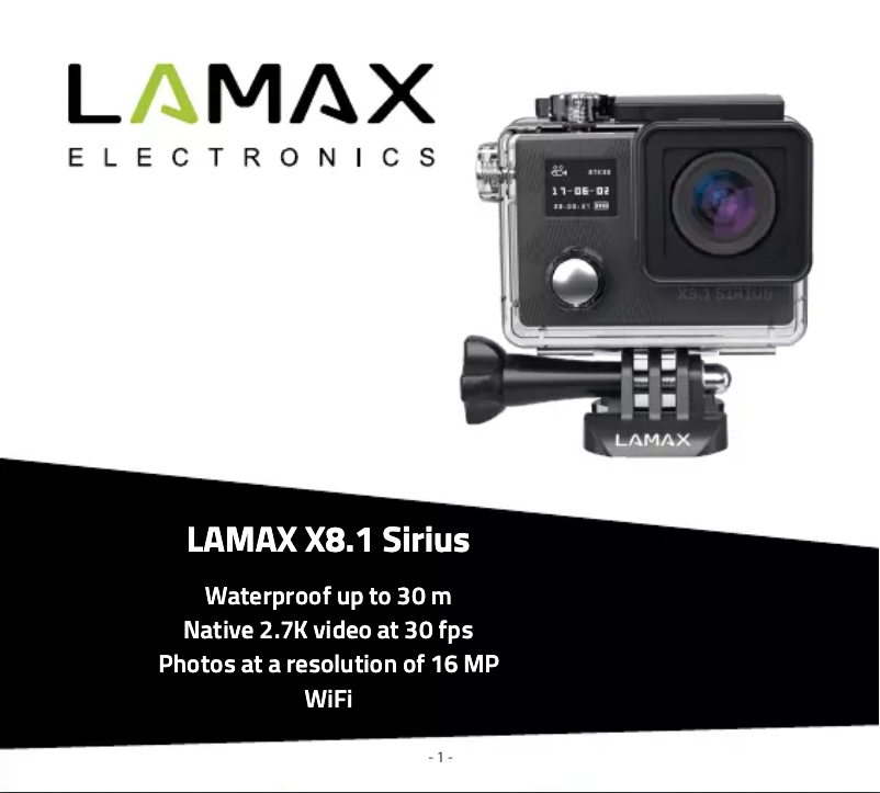 Page 1 de la notice Manuel utilisateur Lamax X8.1 Sirius