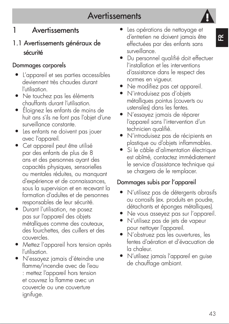 Page 1 de la notice Fiche technique Smeg CR329X